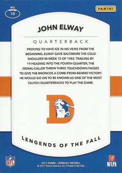 2017 Donruss - Legends of the Fall Red #10 John Elway Back