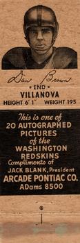 1951 Arcade Pontiac Washington Redskins #NNO Dan Brown Front
