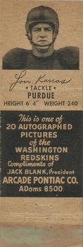 1951 Arcade Pontiac Washington Redskins #NNO Lou Karras Front
