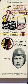 1960-61 1st Federal Savings Washington Redskins Matchbooks #NNO Jim Peebles Front