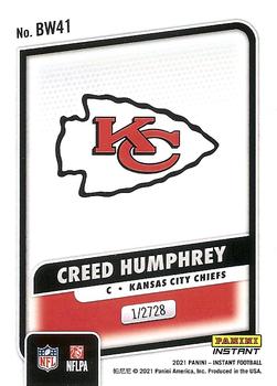 2021 Panini Instant Black and White Rookies #BW41 Creed Humphrey Back