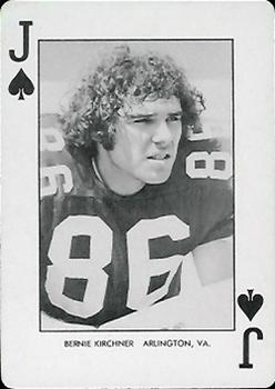 1974 West Virginia Mountaineers Playing Cards #J♠ Bernie Kirchner Front