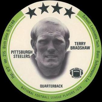 1976 Saga Discs #NNO Terry Bradshaw Front