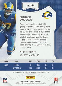 2021 Panini Playoff - Autographs Red Zone #184 Robert Woods Back