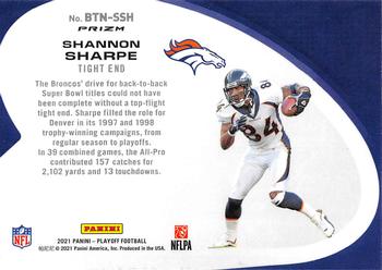 2021 Panini Playoff - Behind the Numbers Purple #BTN-SSH Shannon Sharpe Back