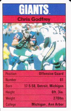 1987 Ace Fact Pack New York Giants #NNO Chris Godfrey Front