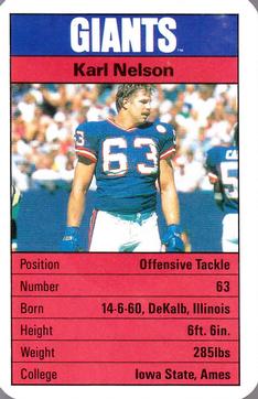 1987 Ace Fact Pack New York Giants #NNO Karl Nelson Front