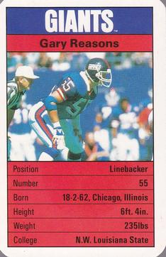 1987 Ace Fact Pack New York Giants #NNO Gary Reasons Front