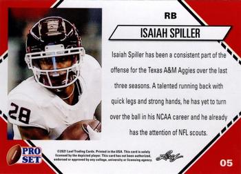 2021 Pro Set College Football - Gold #05 Isaiah Spiller Back