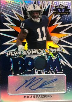 2021 Leaf Valiant - Here Comes The Boom Navy Blue #HCB-MP1 Micah Parsons Front