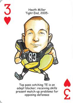 2011 Hero Decks Pittsburgh Steelers Football Heroes Playing Cards #3♥ Heath Miller Front