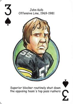 2011 Hero Decks Pittsburgh Steelers Football Heroes Playing Cards #3♠ Jon Kolb Front