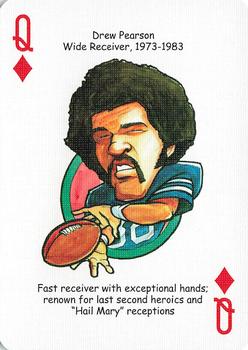2006 Hero Decks Dallas Cowboys Football Heroes Playing Cards #Q♦ Drew Pearson Front