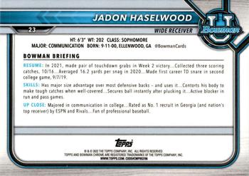 2021-22 Bowman University - Chrome Refractors #23 Jadon Haselwood Back