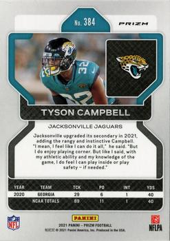 2021 Panini Prizm - Red White and Blue #384 Tyson Campbell Back