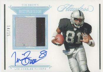2021 Panini Flawless - Distinguished Patch Autographs Silver #DPA-TBR Tim Brown Front