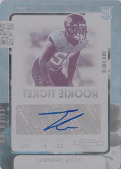 2021 Panini Contenders Optic - Printing Plate Cyan #160 Tyson Campbell Front