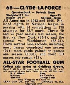 1948 Leaf #68 Clyde LeForce Back