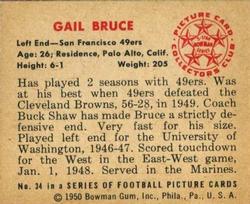 1950 Bowman #34 Gail Bruce Back