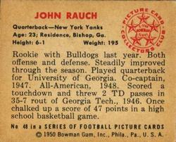 1950 Bowman #48 John Rauch Back