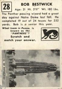 1951 Topps Magic #28 Bob Bestwick Back