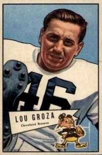 1952 Bowman Small #105 Lou Groza Front