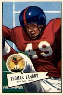 1952 Bowman Small #142 Thomas Landry Front