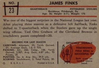 1953 Bowman #23 James Finks Back