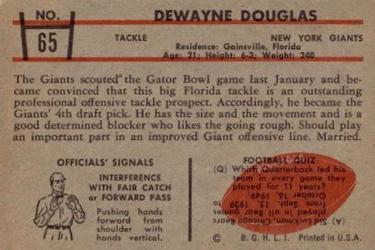 1953 Bowman #65 Dewayne Douglas Back