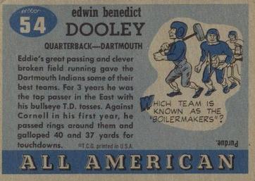 1955 Topps All-American #54 Eddie Dooley Back