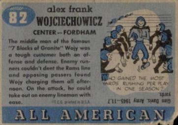 1955 Topps All-American #82 Alex Wojciechowicz Back