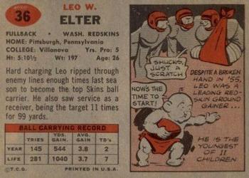 1957 Topps #36 Leo Elter Back
