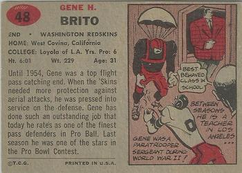1957 Topps #48 Gene Brito Back