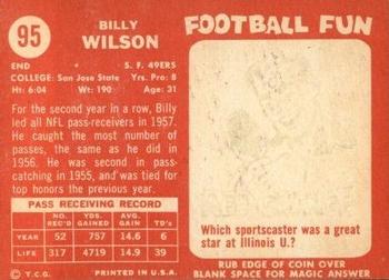 1958 Topps #95 Billy Wilson Back