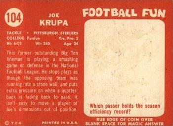 1958 Topps #104 Joe Krupa Back
