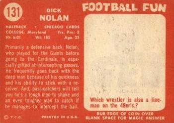 1958 Topps #131 Dick Nolan Back