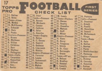 1959 Topps #17 Baltimore Colts Back