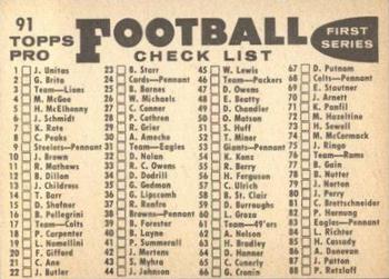 1959 Topps #91 Washington Redskins  Back