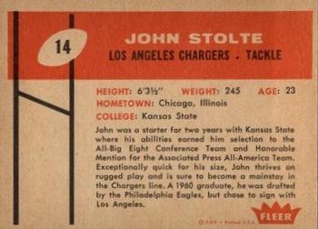 1960 Fleer #14 John Stolte Back