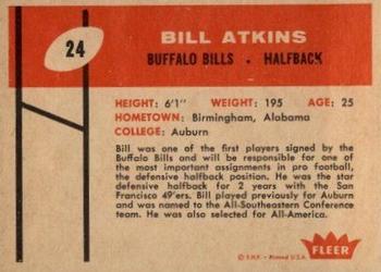 1960 Fleer #24 Bill Atkins Back