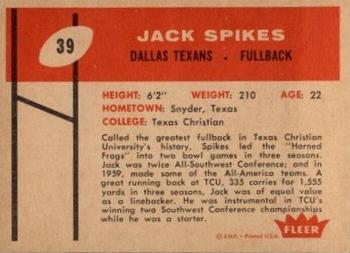 1960 Fleer #39 Jack Spikes Back