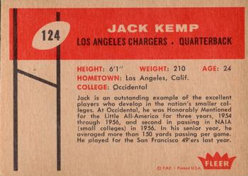 1960 Fleer #124 Jack Kemp Back