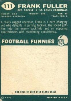 1960 Topps #111 Frank Fuller Back