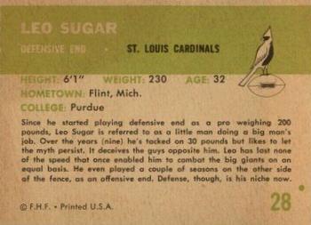 1961 Fleer #28 Leo Sugar Back