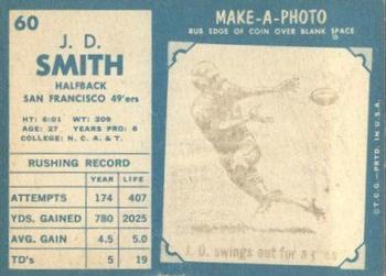 1961 Topps #60 J.D. Smith Back