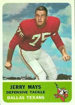 1962 Fleer #31 Jerry Mays Front