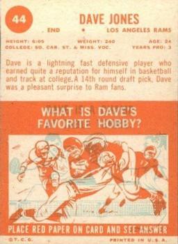 1963 Topps #44 Dave Jones Back
