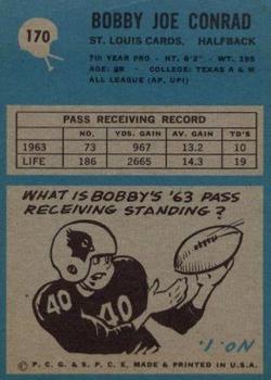 1964 Philadelphia #170 Bobby Joe Conrad Back