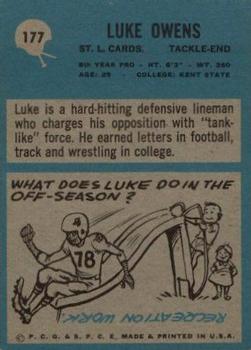 1964 Philadelphia #177 Luke Owens Back