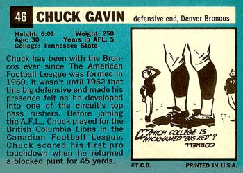 1964 Topps #46 Chuck Gavin Back